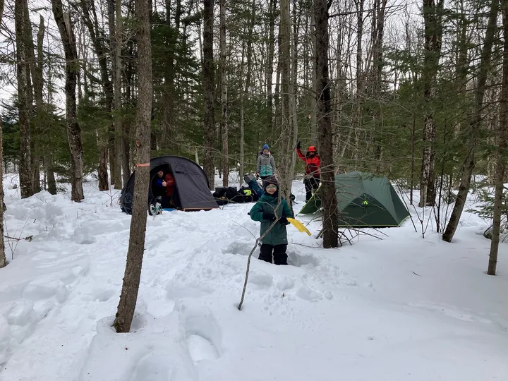 Camping d'hiver en famille au 10ème rang!